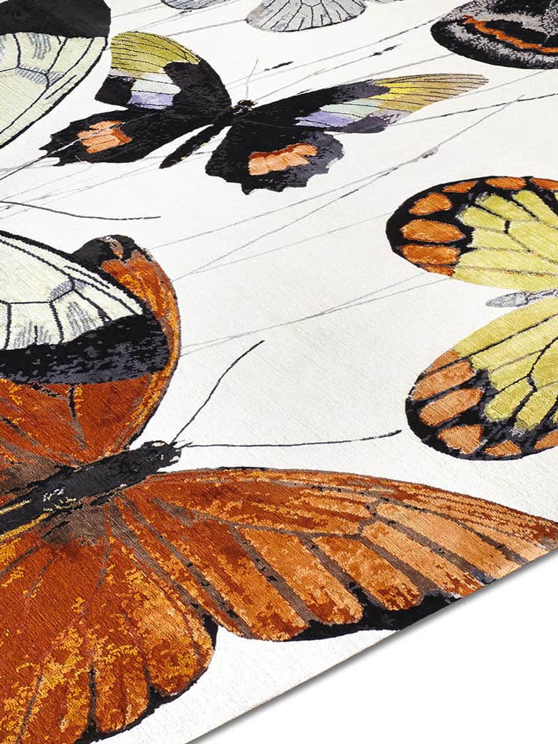 Tapis Papillon No. 03 Original sur Blanc | Taille: 365 x 457 cm