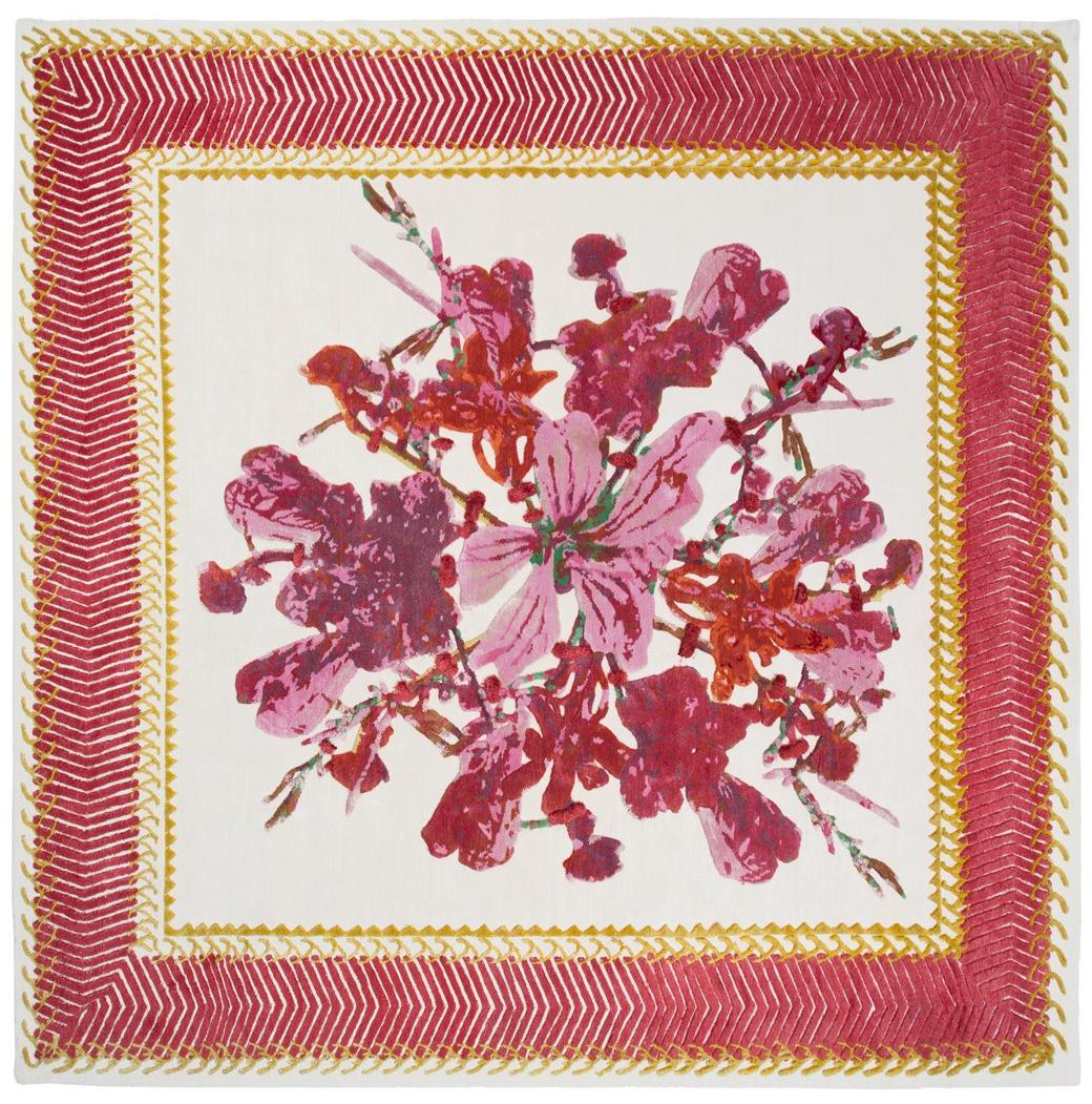 Tapis Fleurs Sauvages : Harmonie Rouge