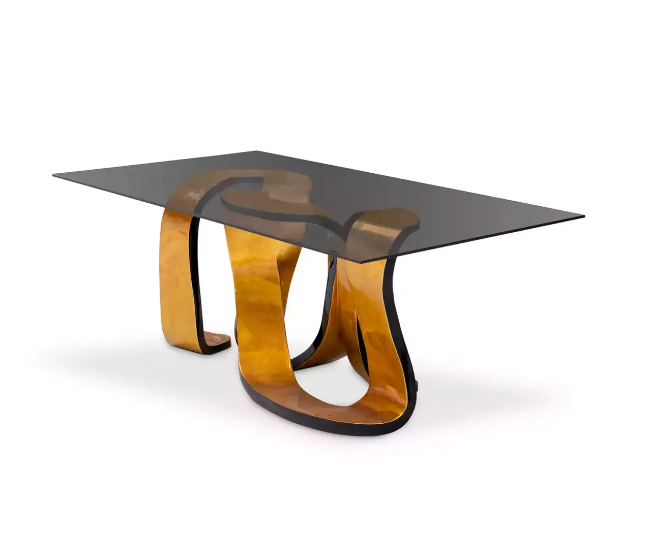 Table de Salle à Manger Ruban Doré Feuilles Brisées