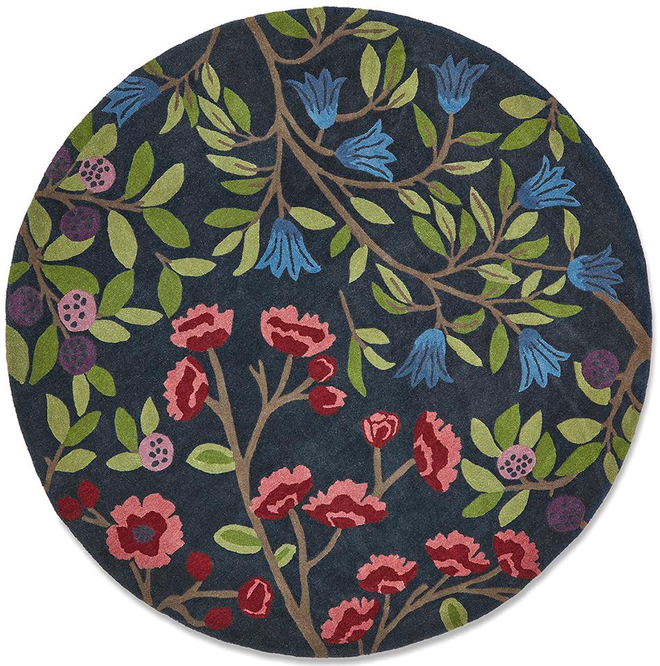Tapis rond Foraging Indigo 146618 | Taille: Ø 200 cm