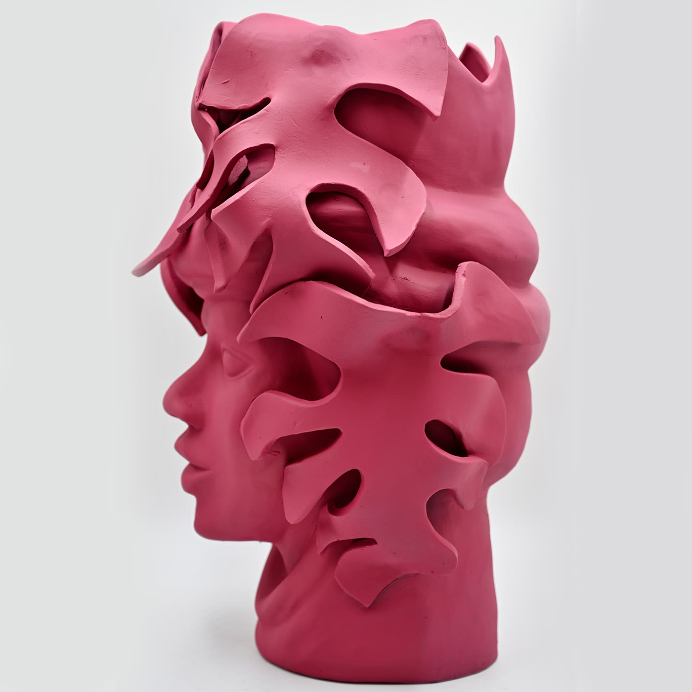 Sculpture Tête De Maure Rose