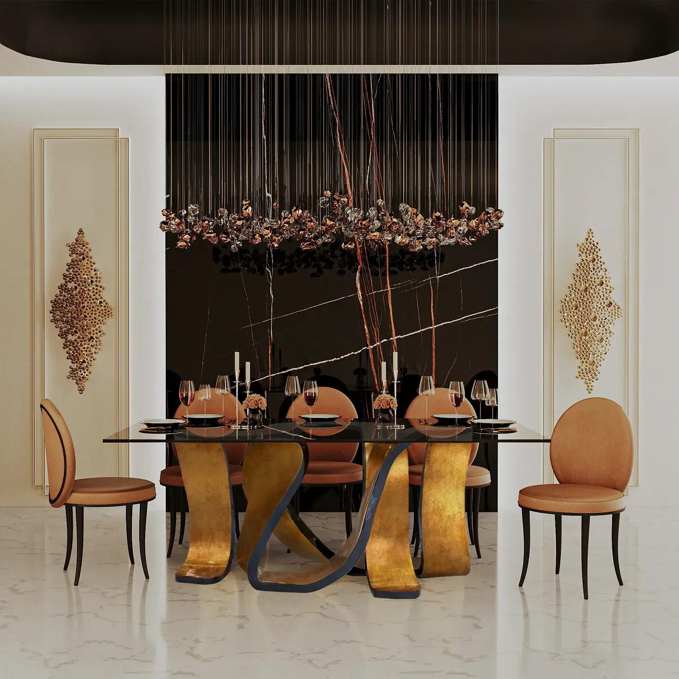 Chaise de Salle à Manger Merveille Dos Tissu