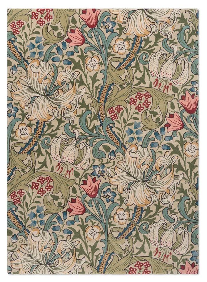 Golden Lily Green Red Tapis