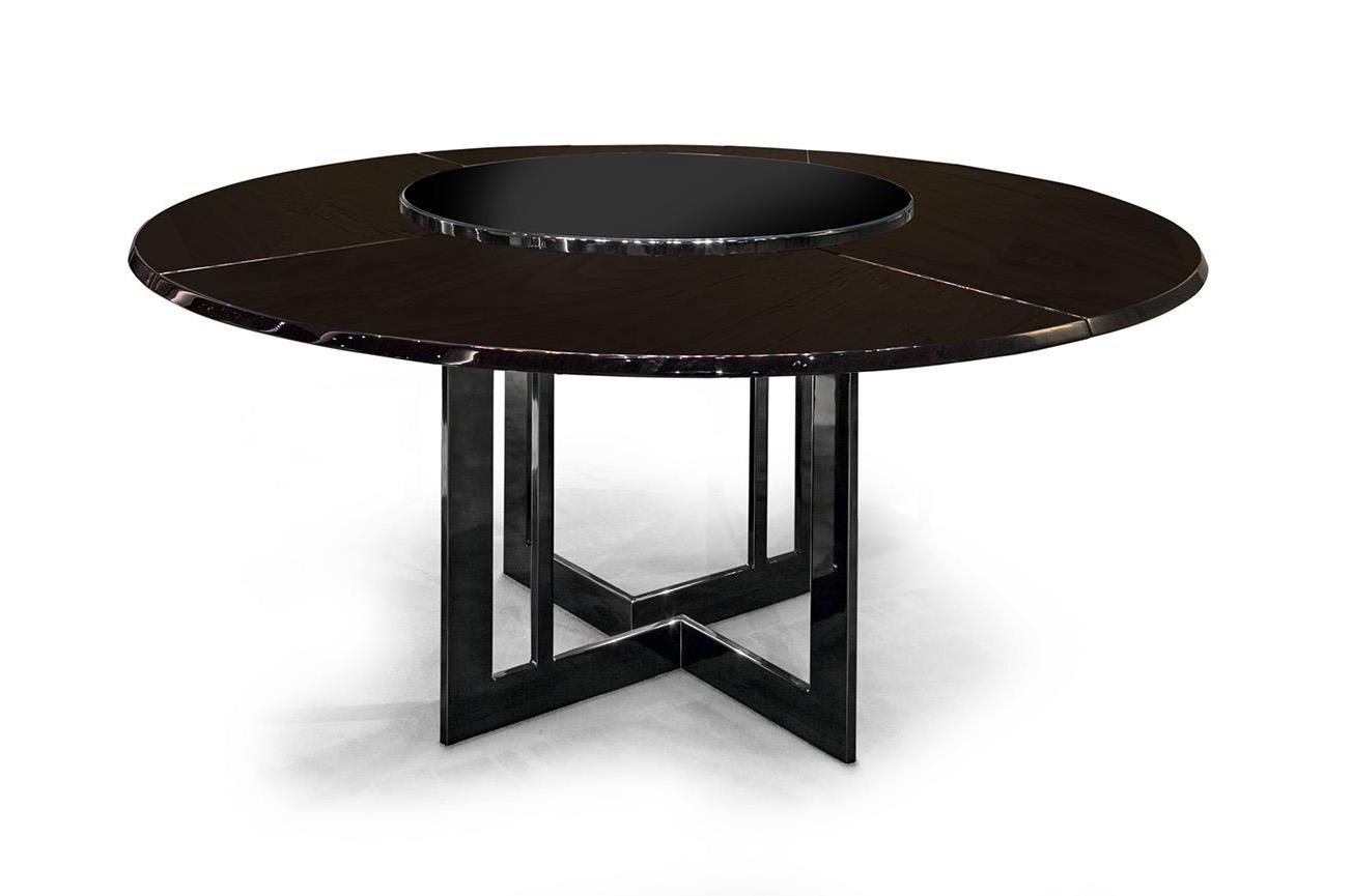 Table Ronde Artisanale | Configuration: Avec plateau tournant | Dimensions: Ø 160 cm