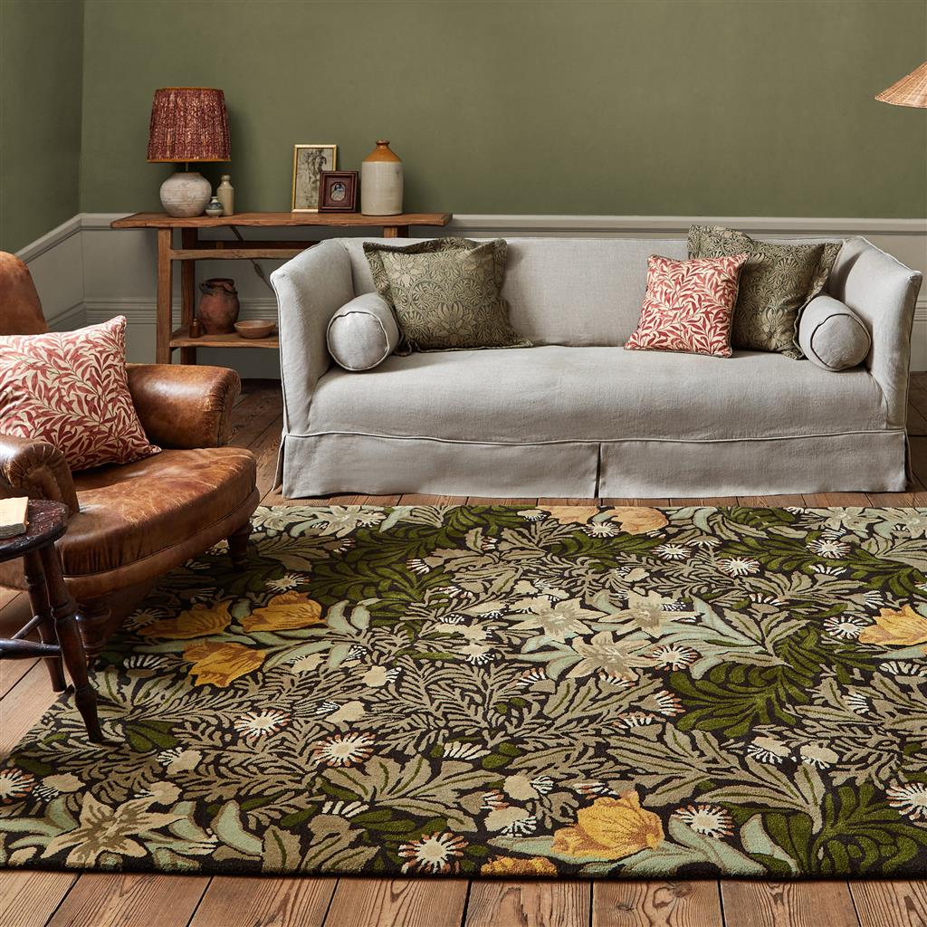 Tapis en laine Bower Twining Vine Green 128207