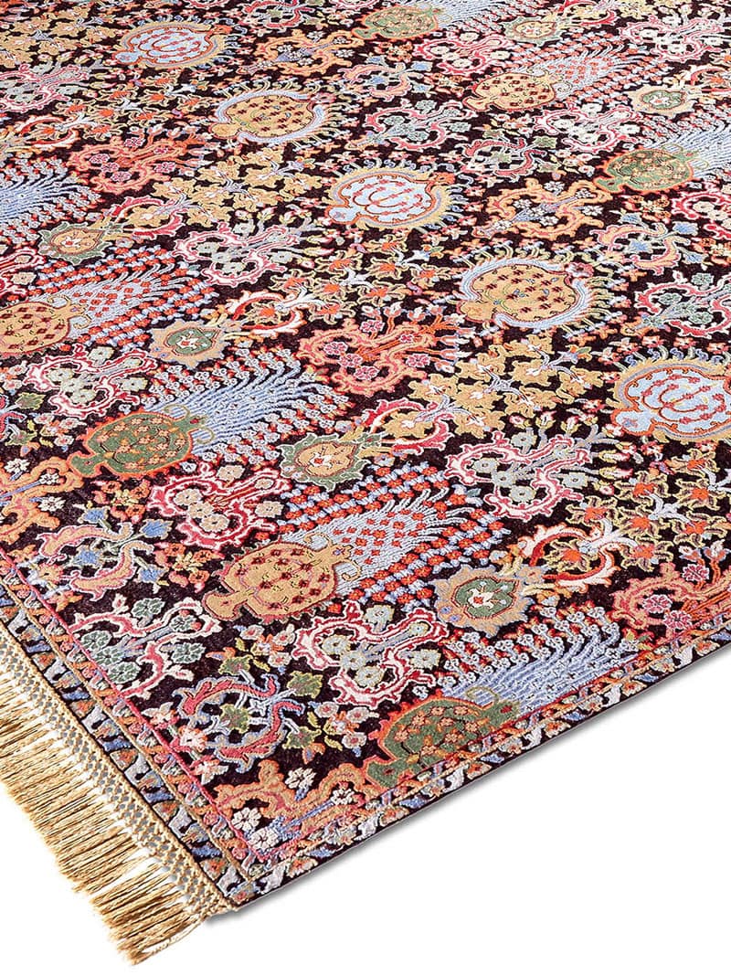 Tapis noué main Isfahan Violet Luxe