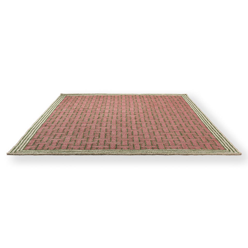 Tapis d’extérieur TB T Monogramme Poussière Rose