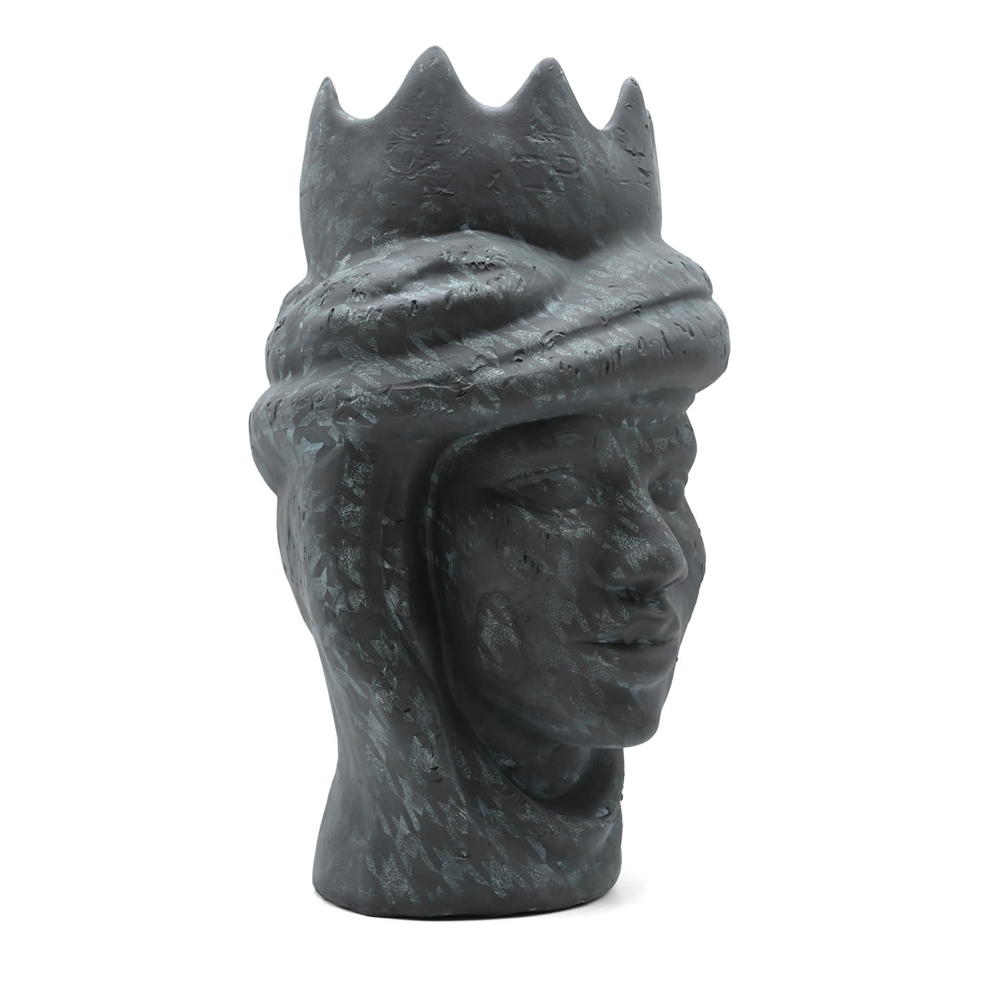 Sculpture Tête De Maure Grise