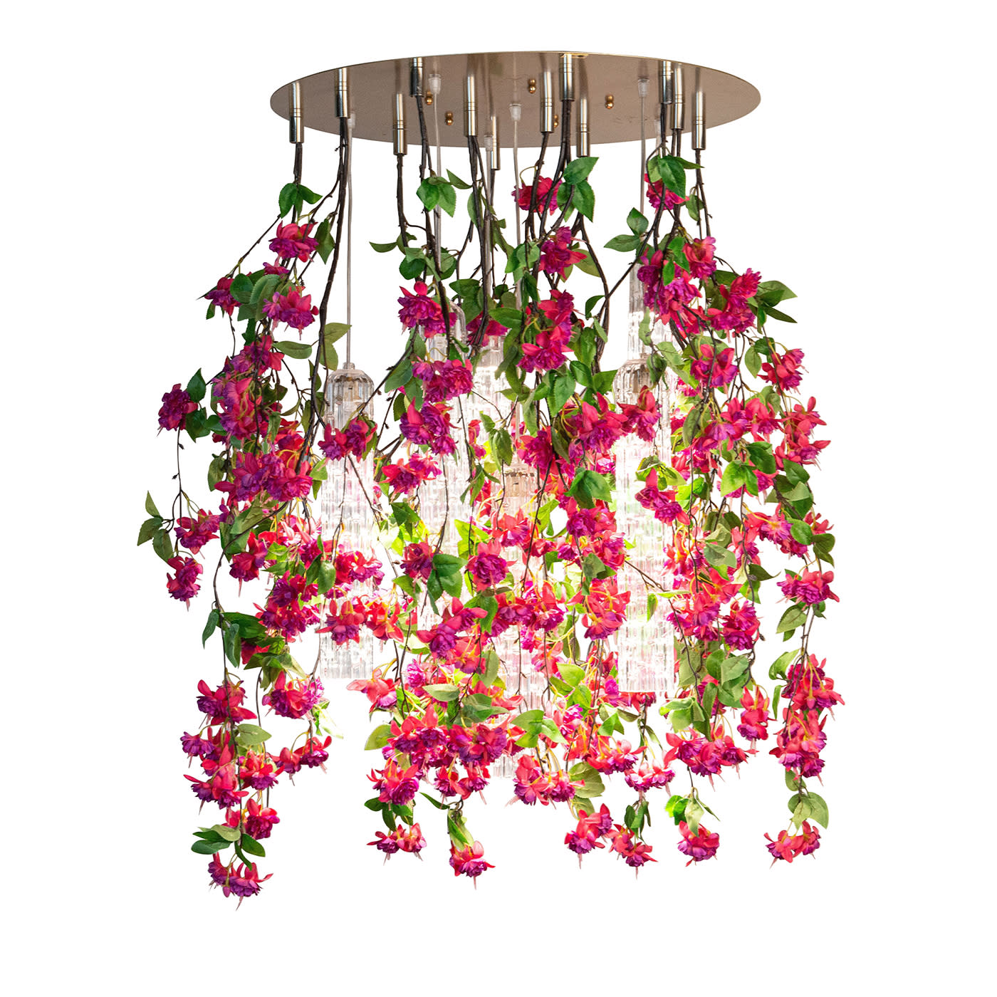 Grand lustre rose en cascade Pink Cascade