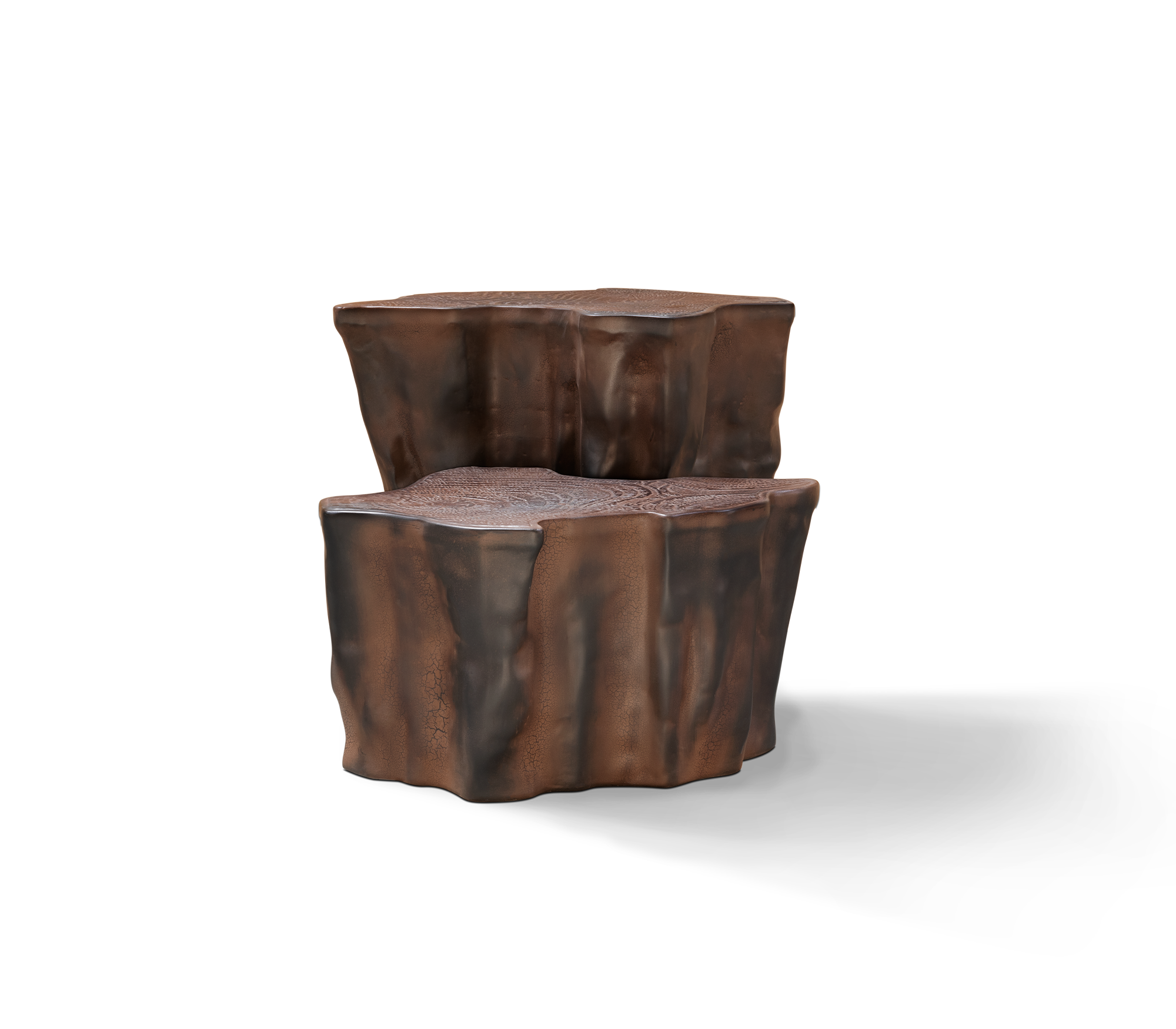 Table d'Appoint en Céramique Brun Foncé Horizon