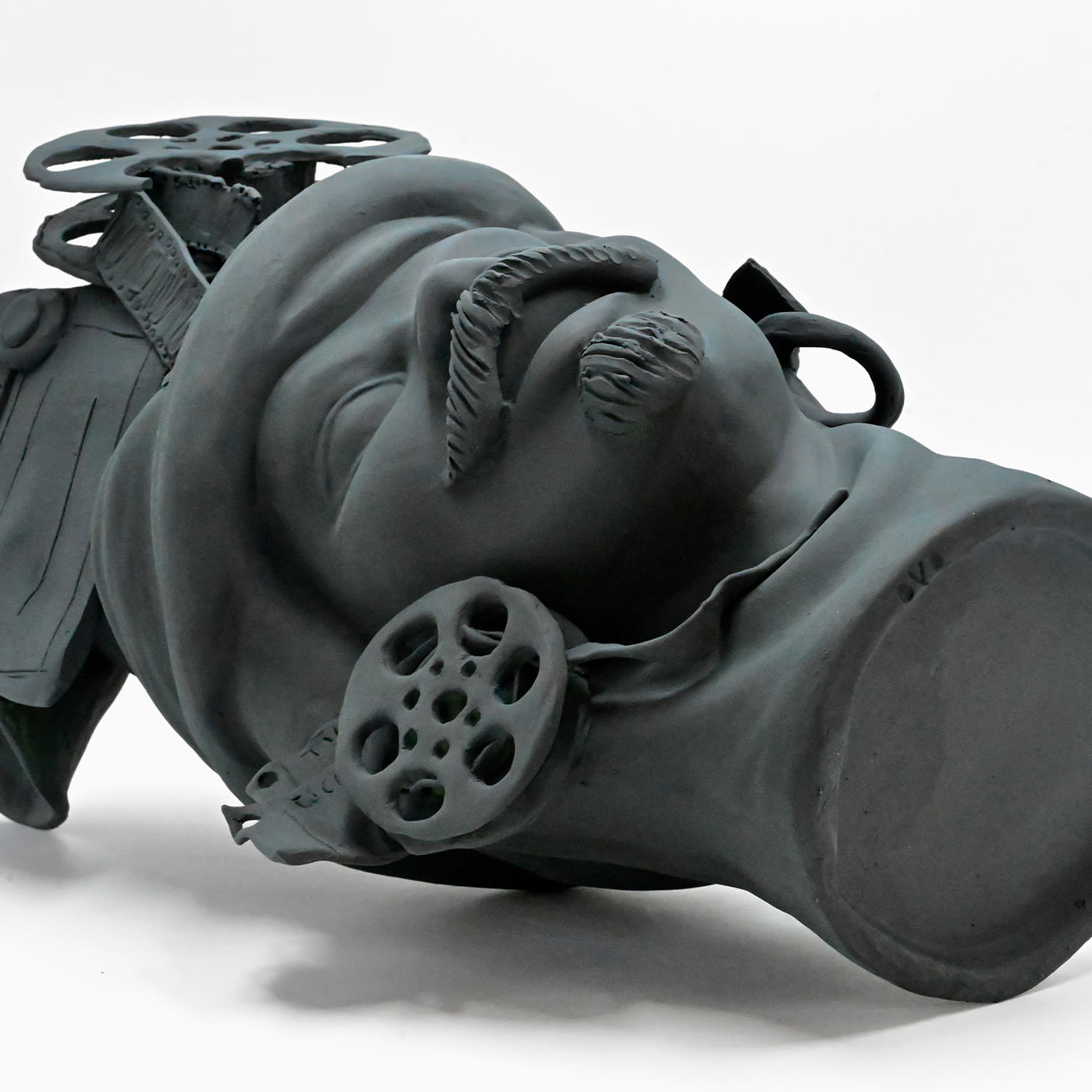 Sculpture Tête De Maure Gris Mat