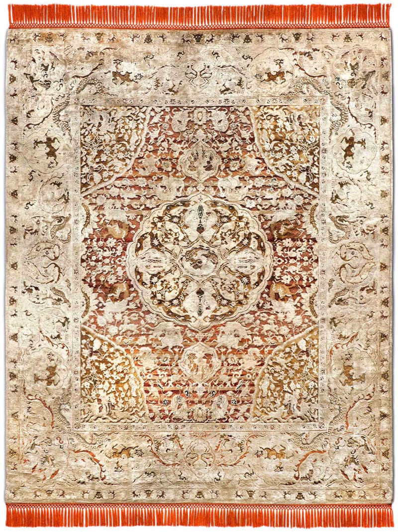 Tapis noué main de luxe Or