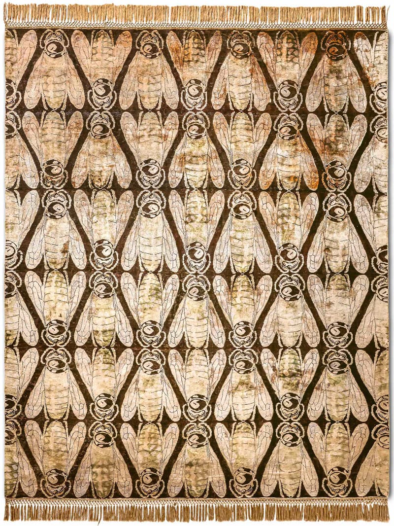 Tapis de luxe fait main Miel Or Métallisé | Taille: 274 x 365 cm