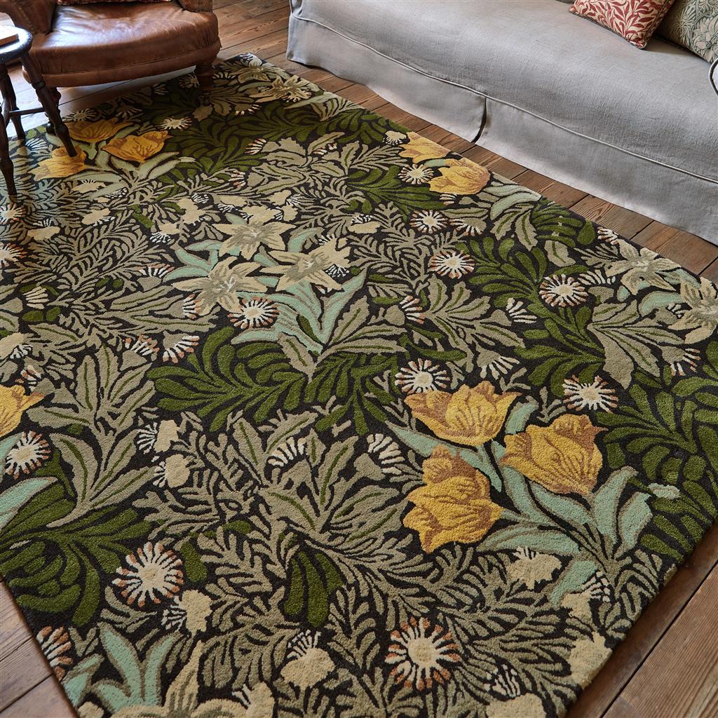 Tapis en laine Bower Twining Vine Green 128207
