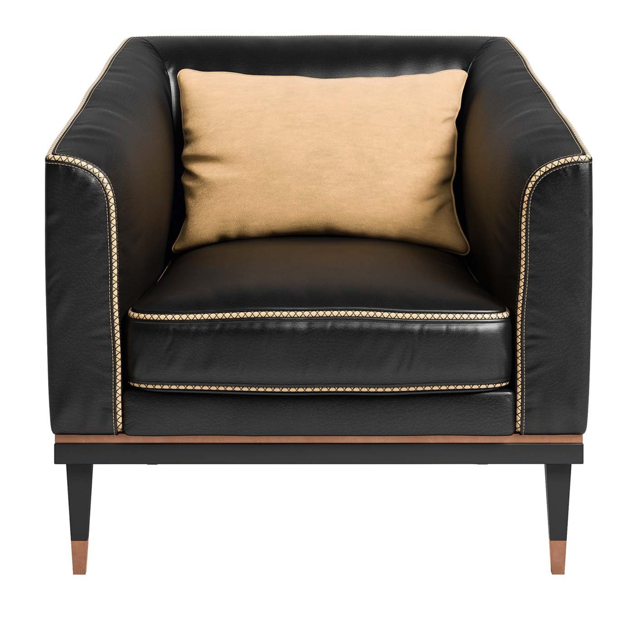 Fauteuil Occasionnel en Cuir Noir