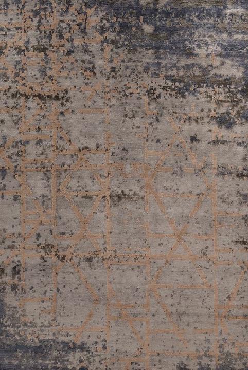 Tapis Abstrait Indien en Soie de Bambou