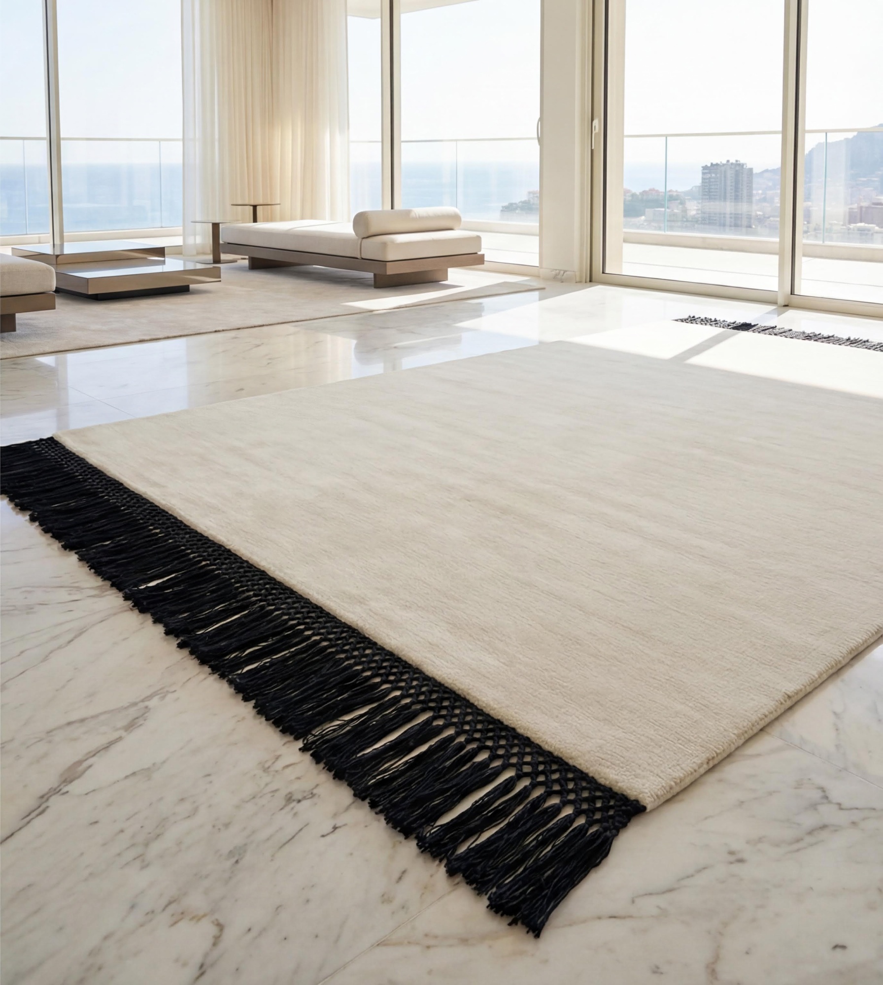 Tapis Minimal Fringe Ivory
