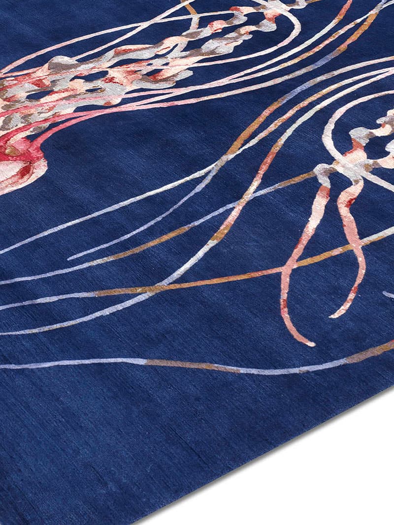 Tapis noué main Méduse