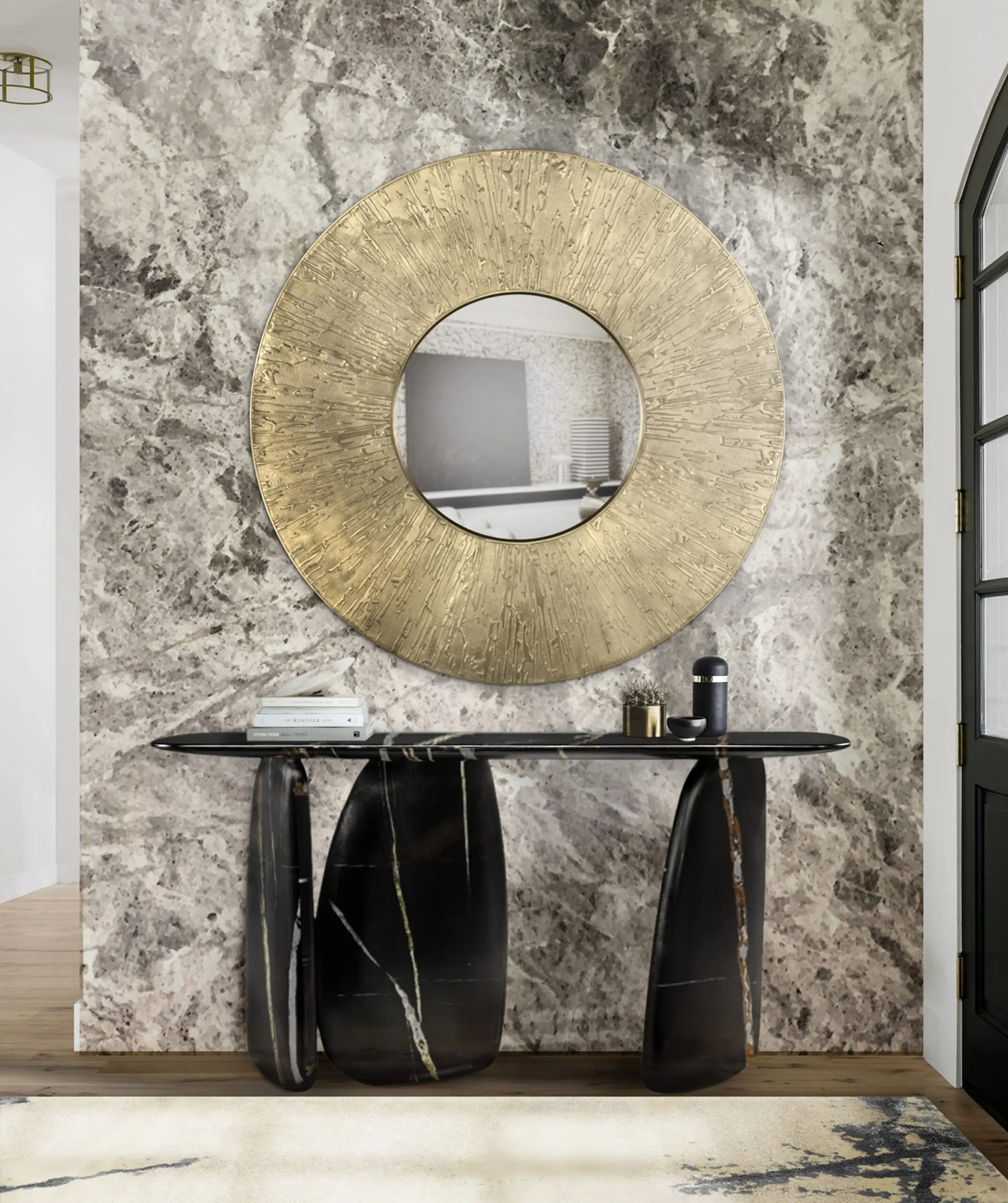 Console Sculpturale Dorée - 1