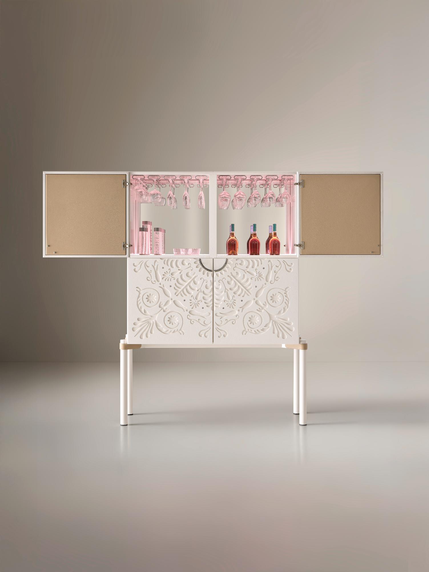 Bar contemporain blanc Alexandra