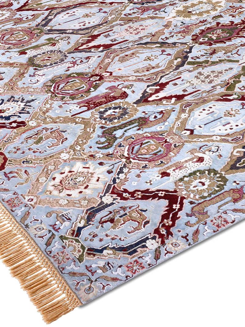 Tapis de luxe fait main KavaBagh Bleu