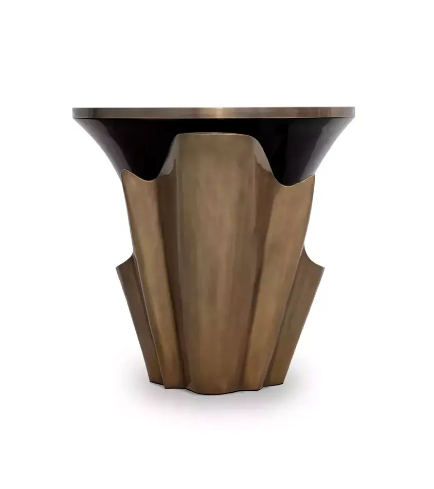 Table d’Appoint Yasmine Feuille d’Or Vieillie