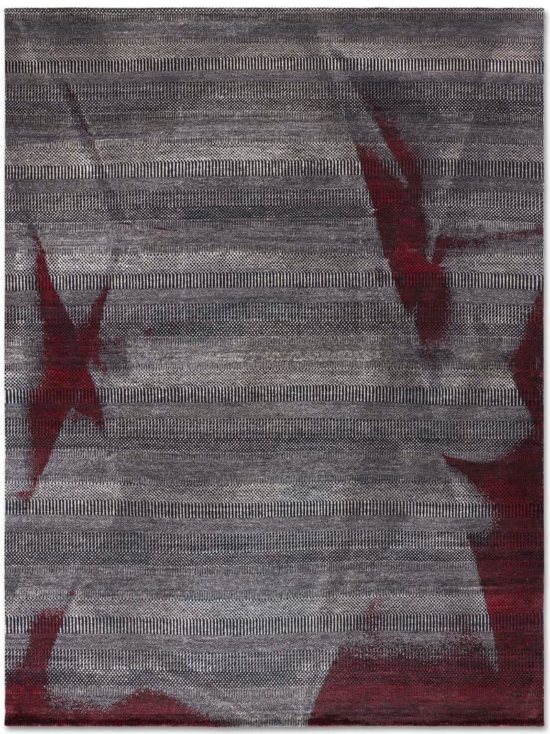 Tapis noué main Bois Rouge