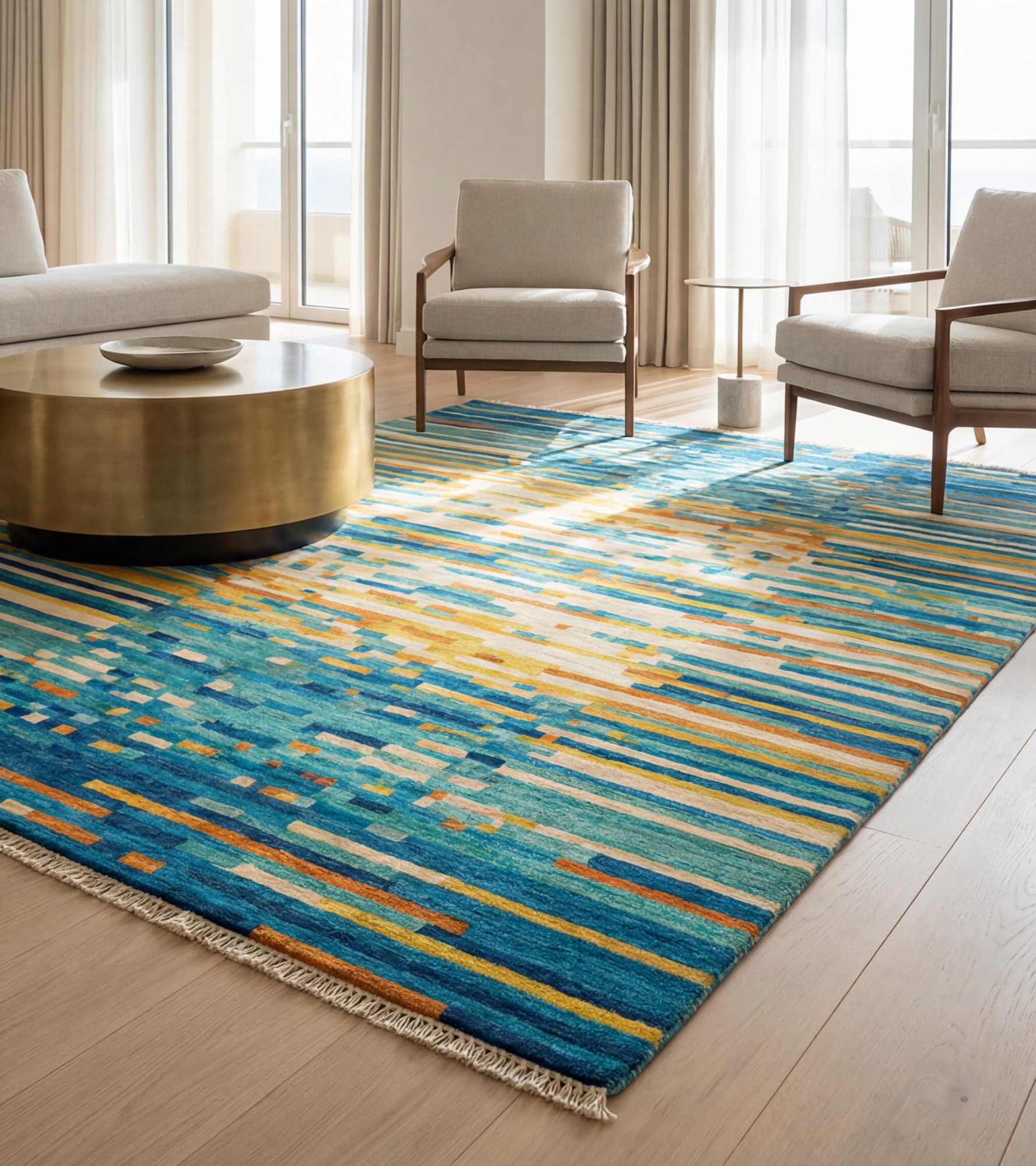 Tapis Pixel Wave Teal