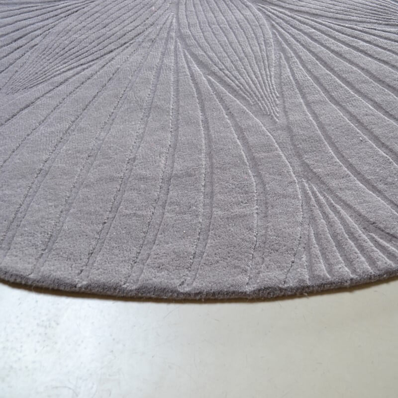 Tapis Rond Folia Gris 38305 | Taille: Ø 200 cm