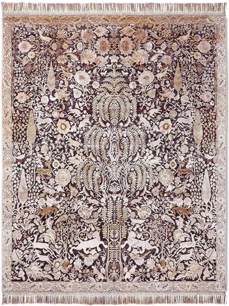 Tapis de luxe fait main Or / Violet