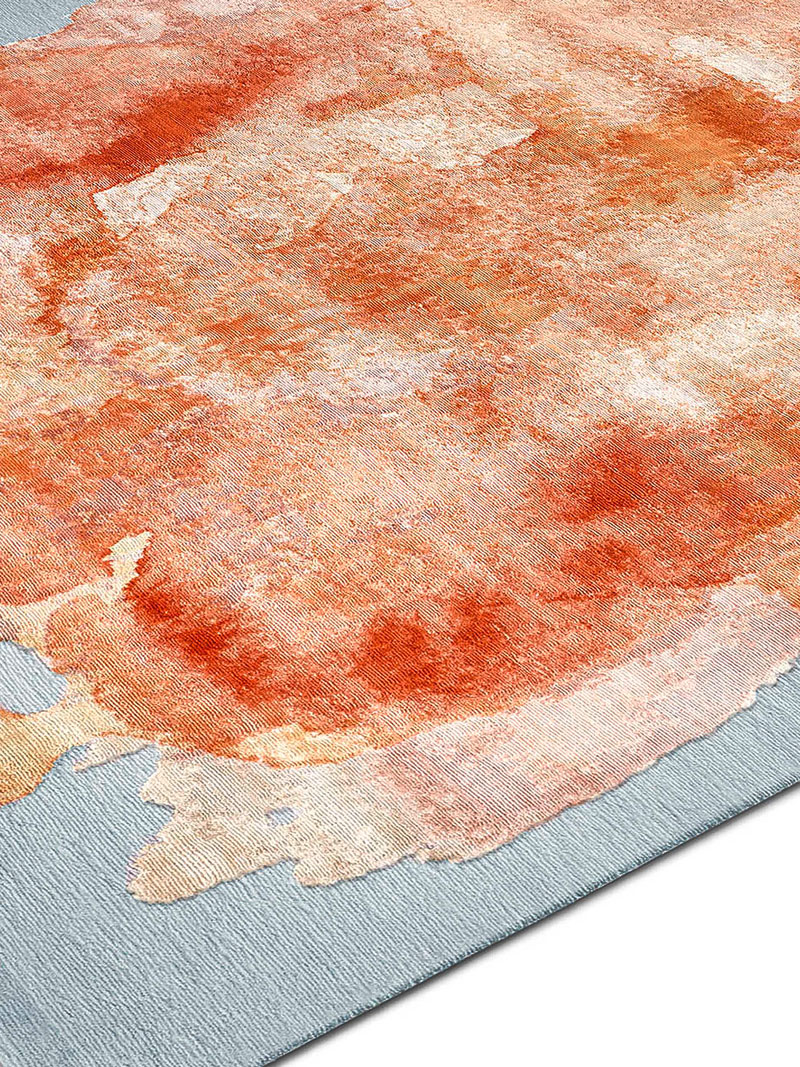 Tapis noué main de luxe Mono Rose