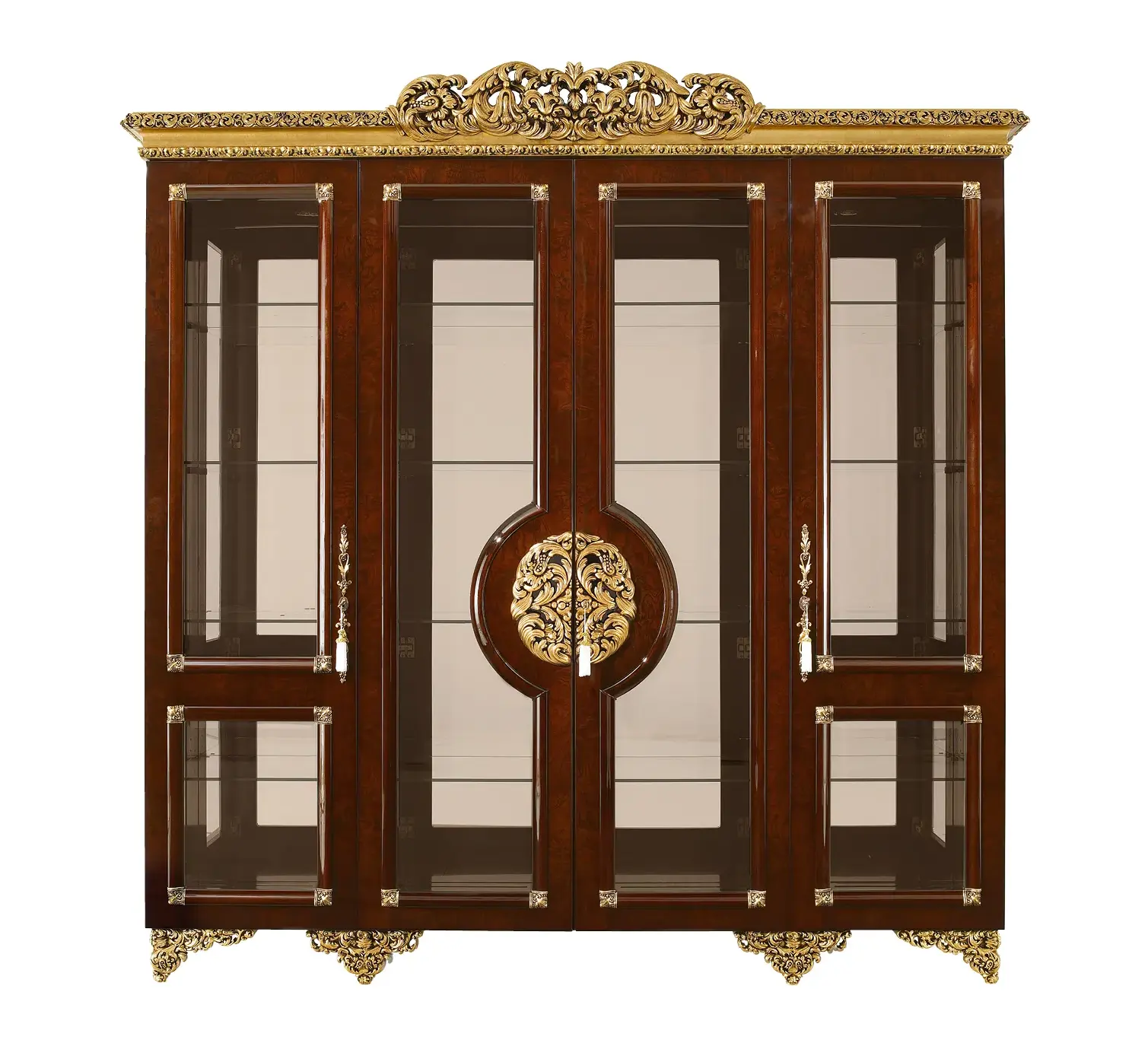 Vitrine Classique Marron / Or