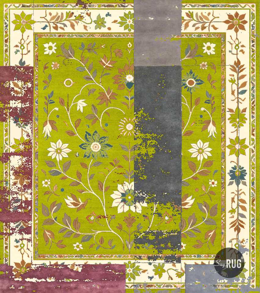 Tapis Chennai Géométrique Vert