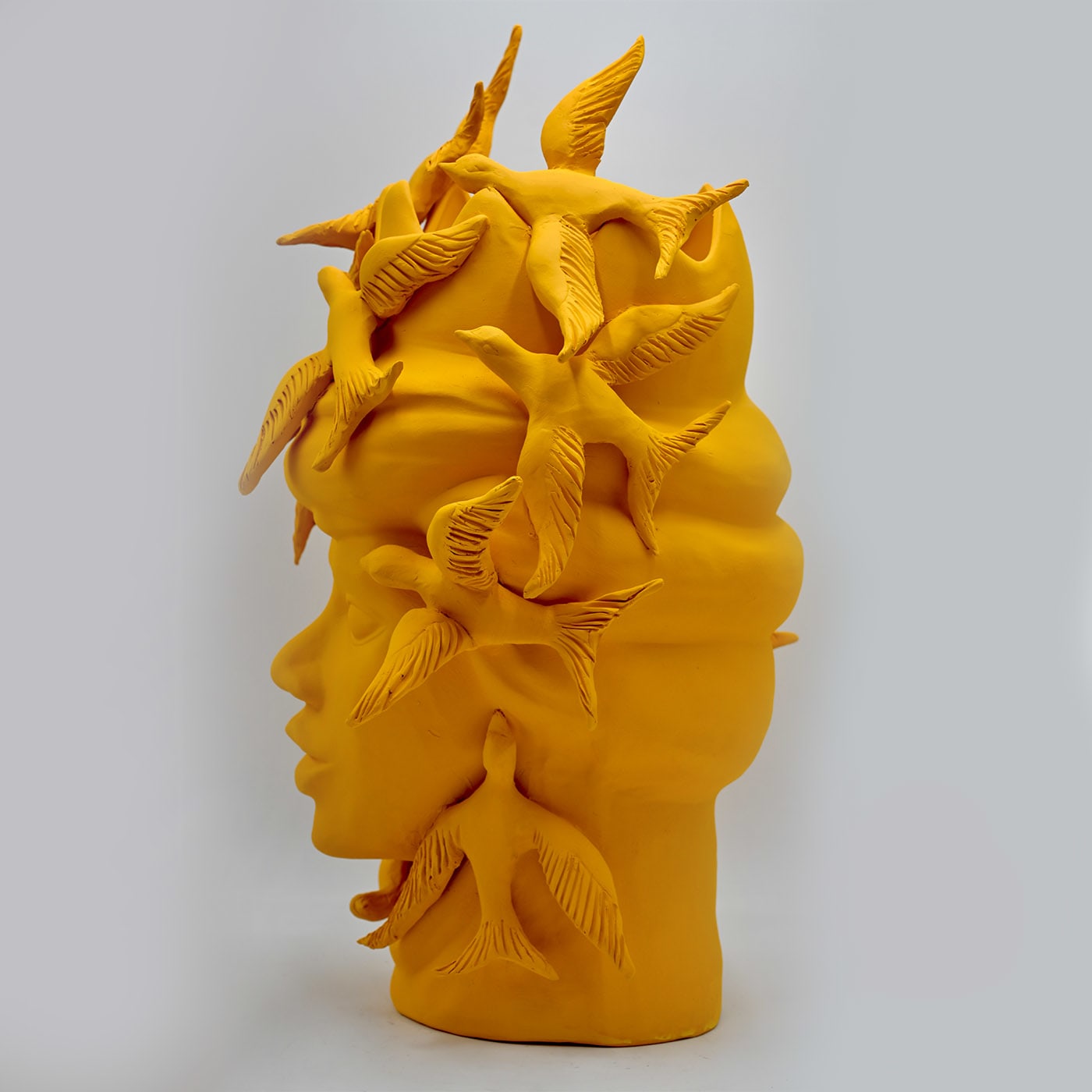 Sculpture Tête De Maure Orange