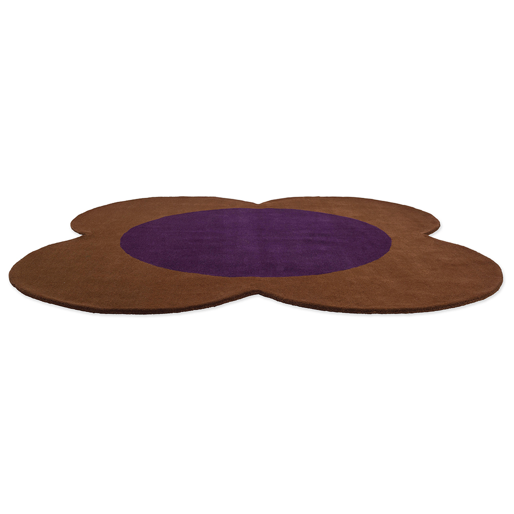 Tapis design en laine Flower Spot Chestnut / Violet 158401