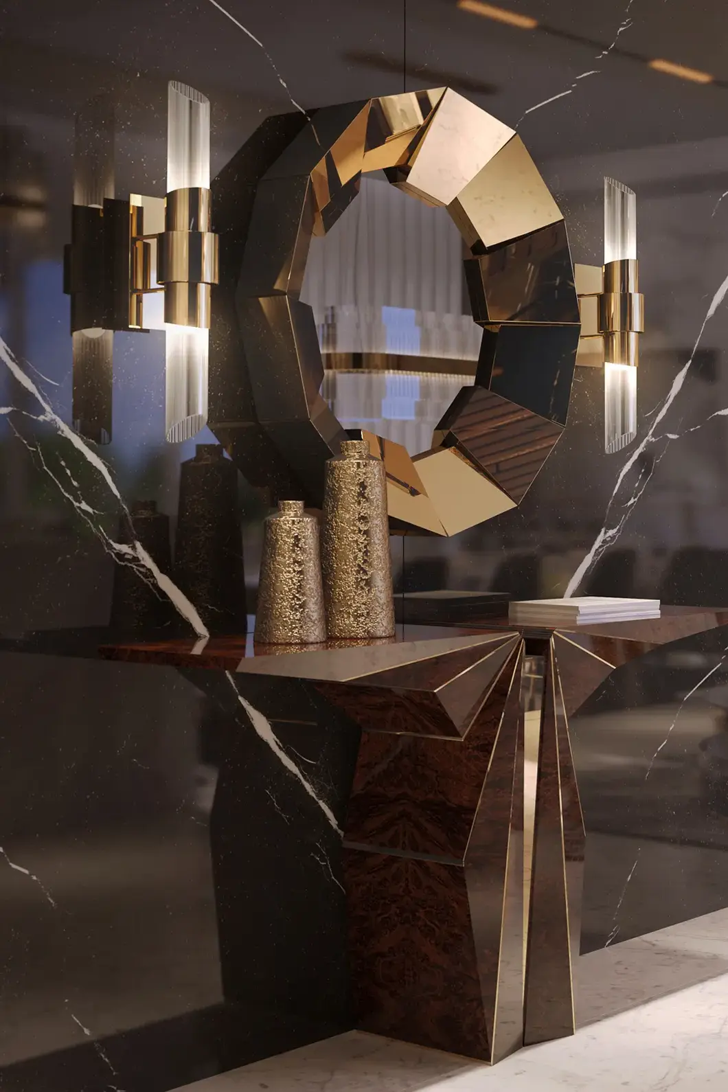 Miroir Radiance Doré