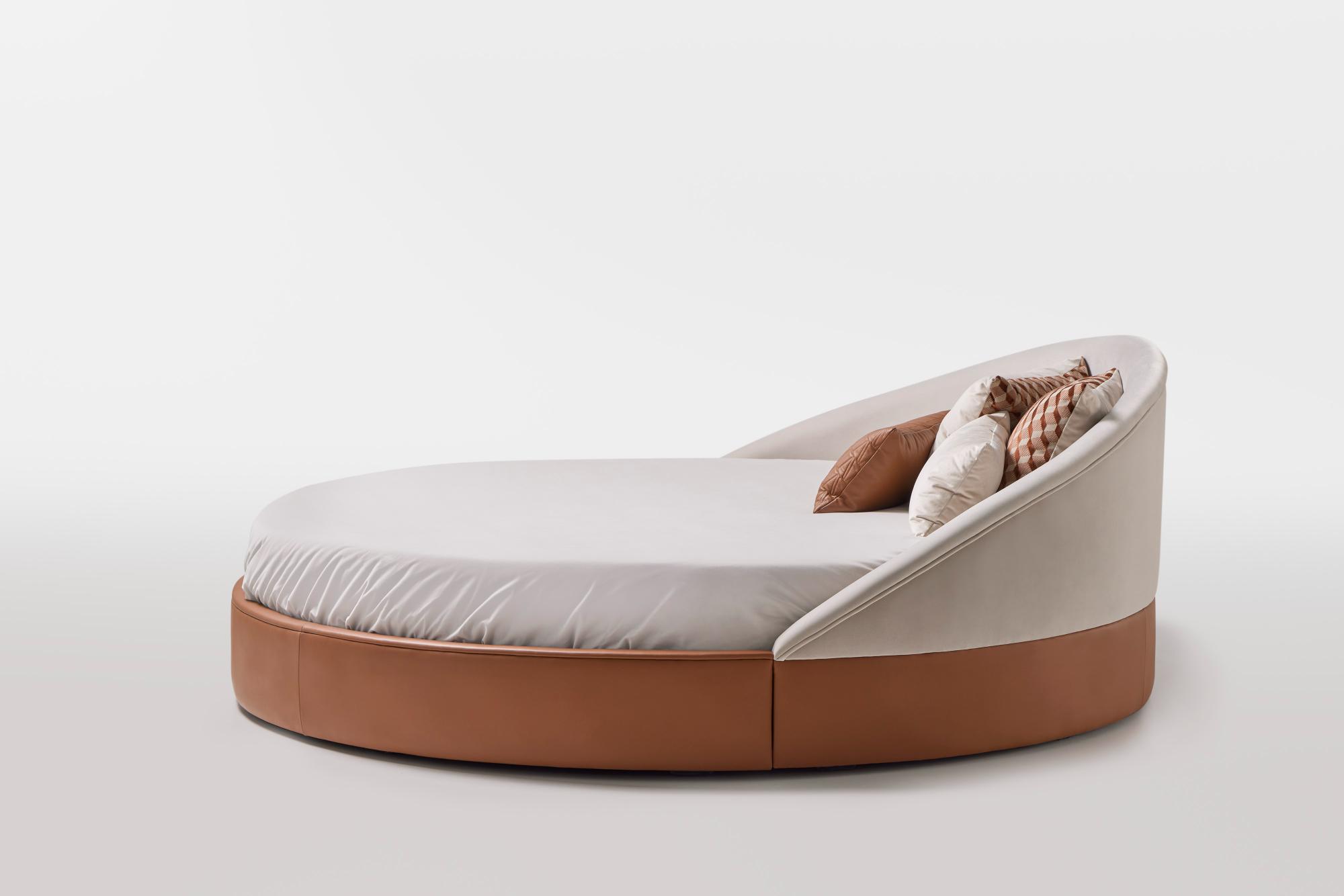 Lit rond en cuir Arco