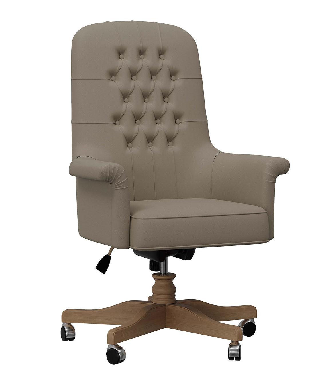 Fauteuil pivotant de bureau avec piètement en bois