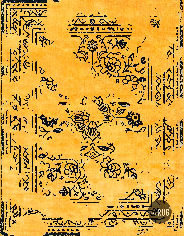 Tapis Agra Noir / Or