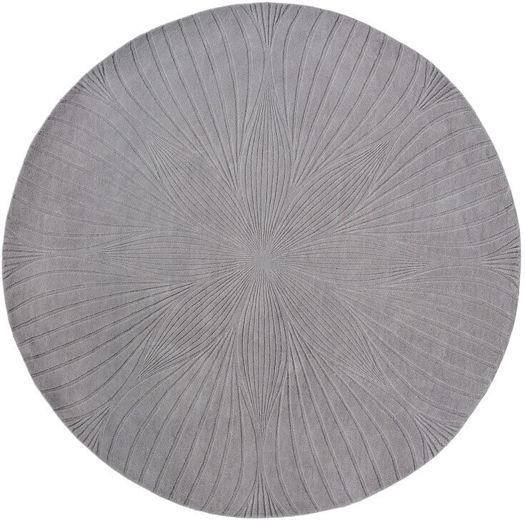 Tapis Rond Folia Gris 38305 | Taille: Ø 200 cm