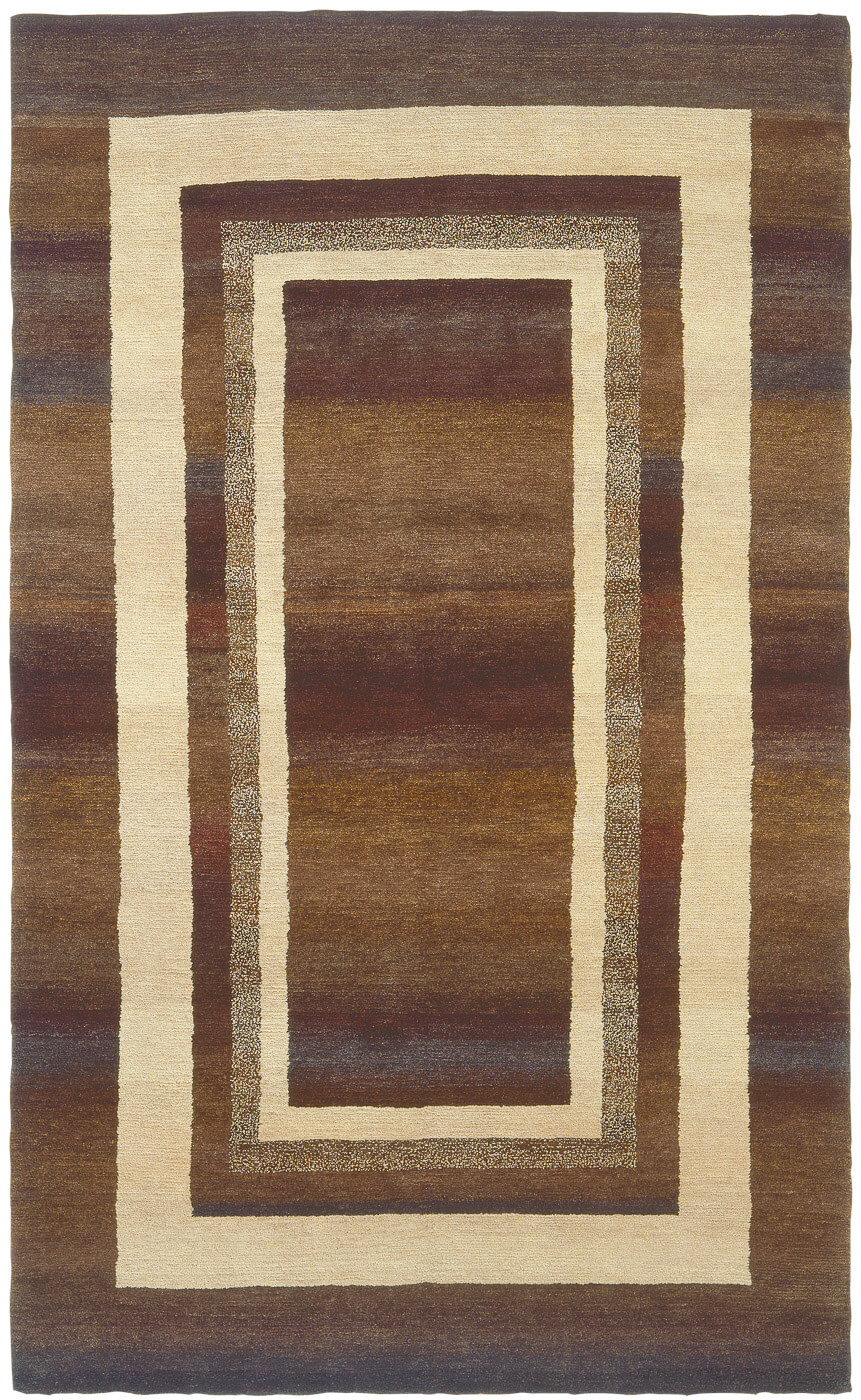 Tapis Gamba Triple Bordure Marron | Taille: 200 x 300 cm