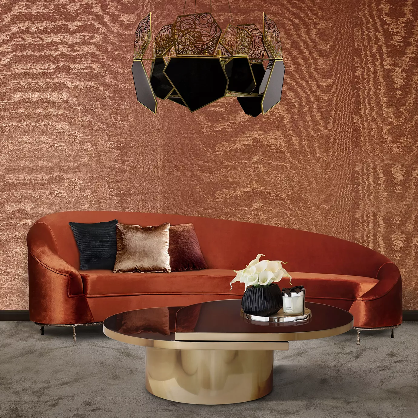 Lustre en verre bronze Hypnotique