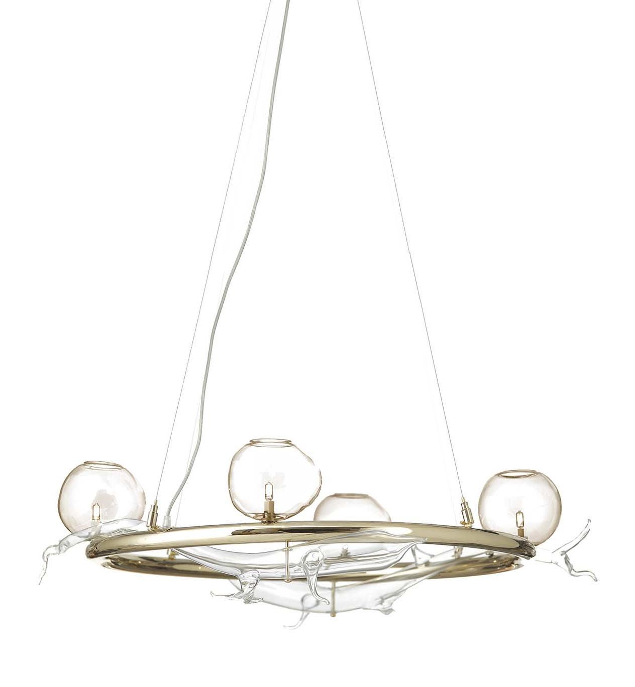 Lustre Anneau Doré Organique