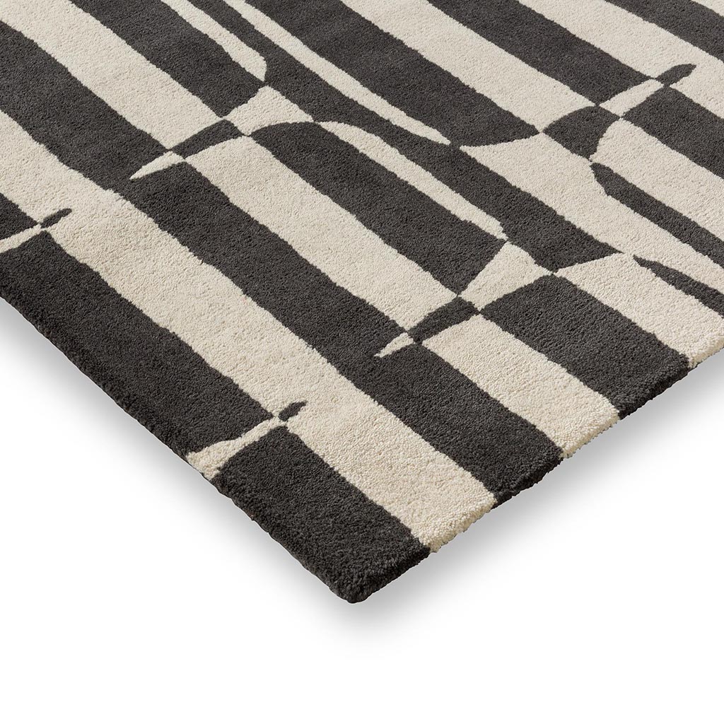 Tapis Bloc Rayé Charbon