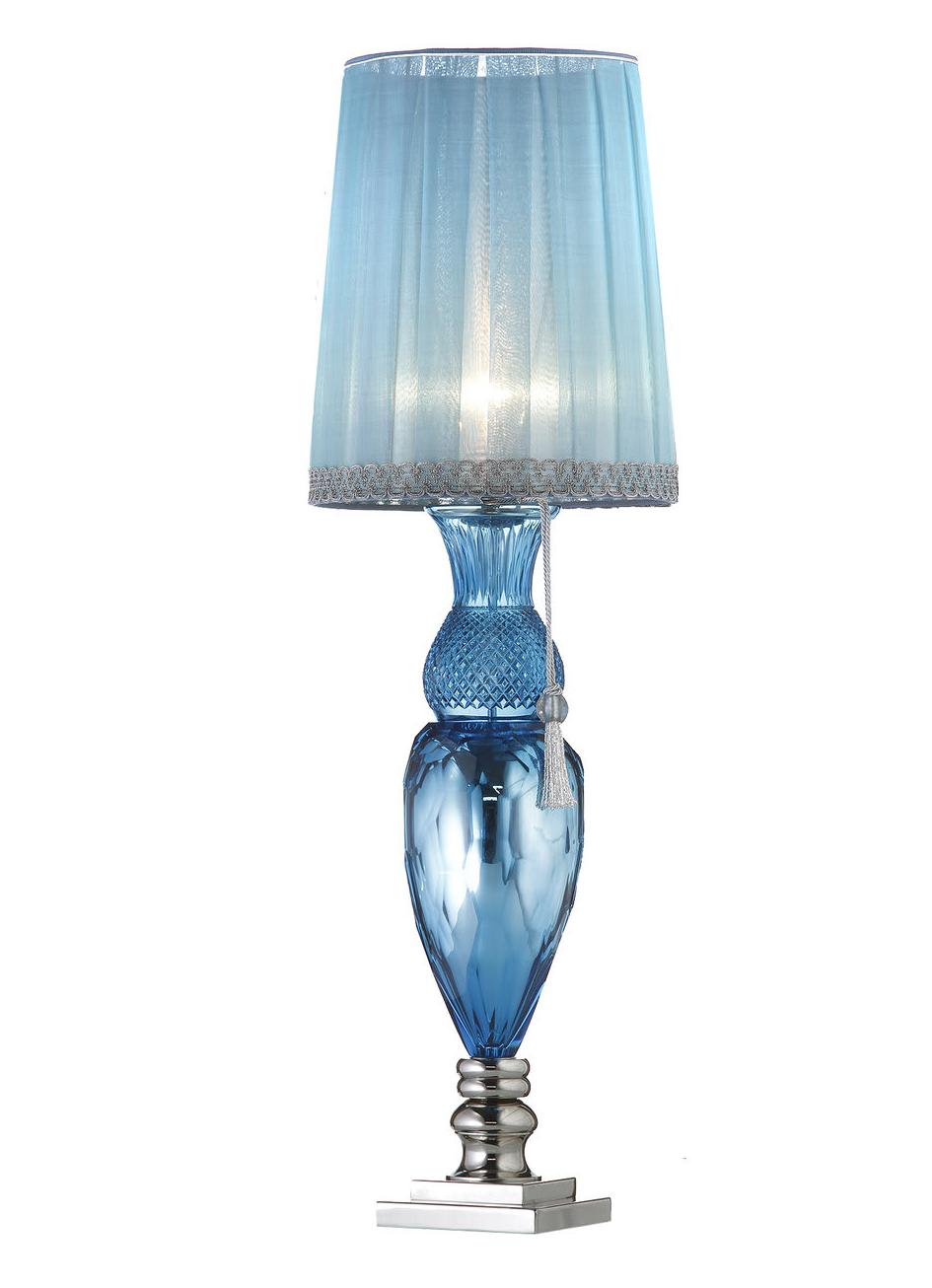 Lampe de Table Florentine en Cristal Bleu