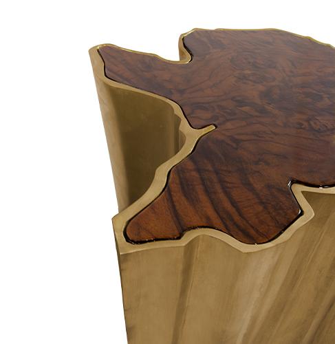 Grande Table d'Appoint à Bord Naturel