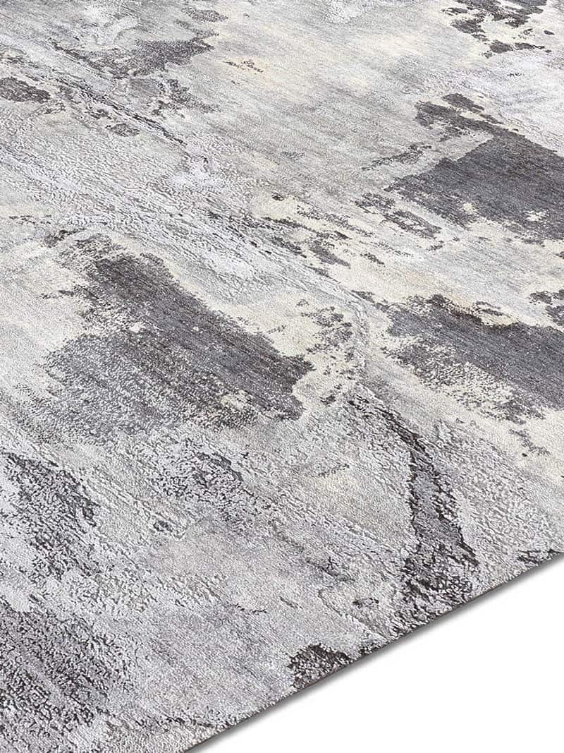 Tapis noué main Gris Clair