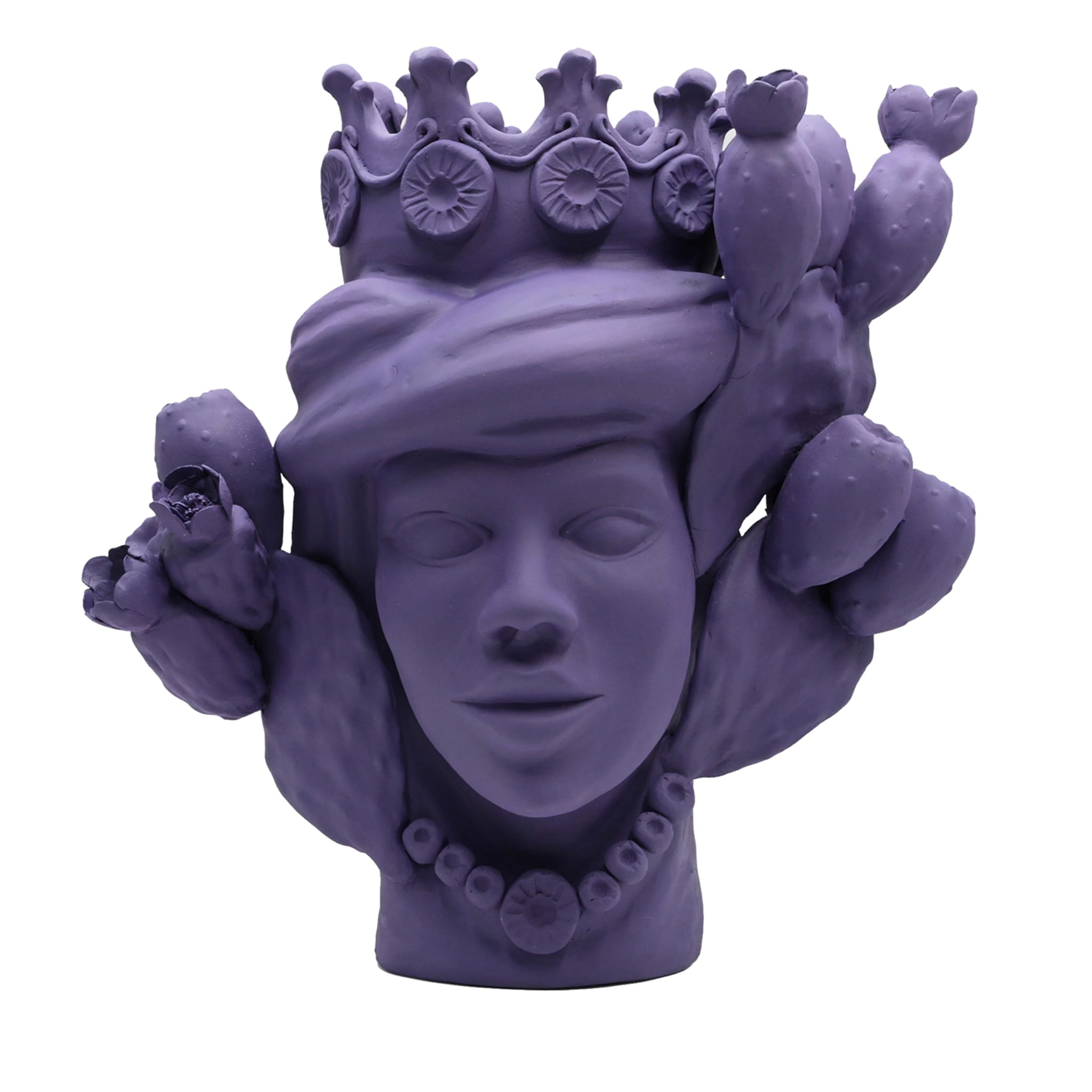 Sculpture Tête De Maure Violette