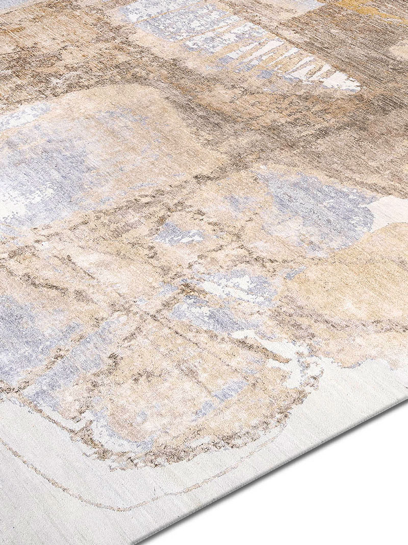 Tapis noué main de luxe Sable Argenté