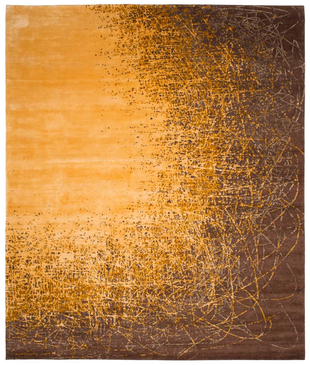 Tapis Ballpoint Art 4 Jaune Marron